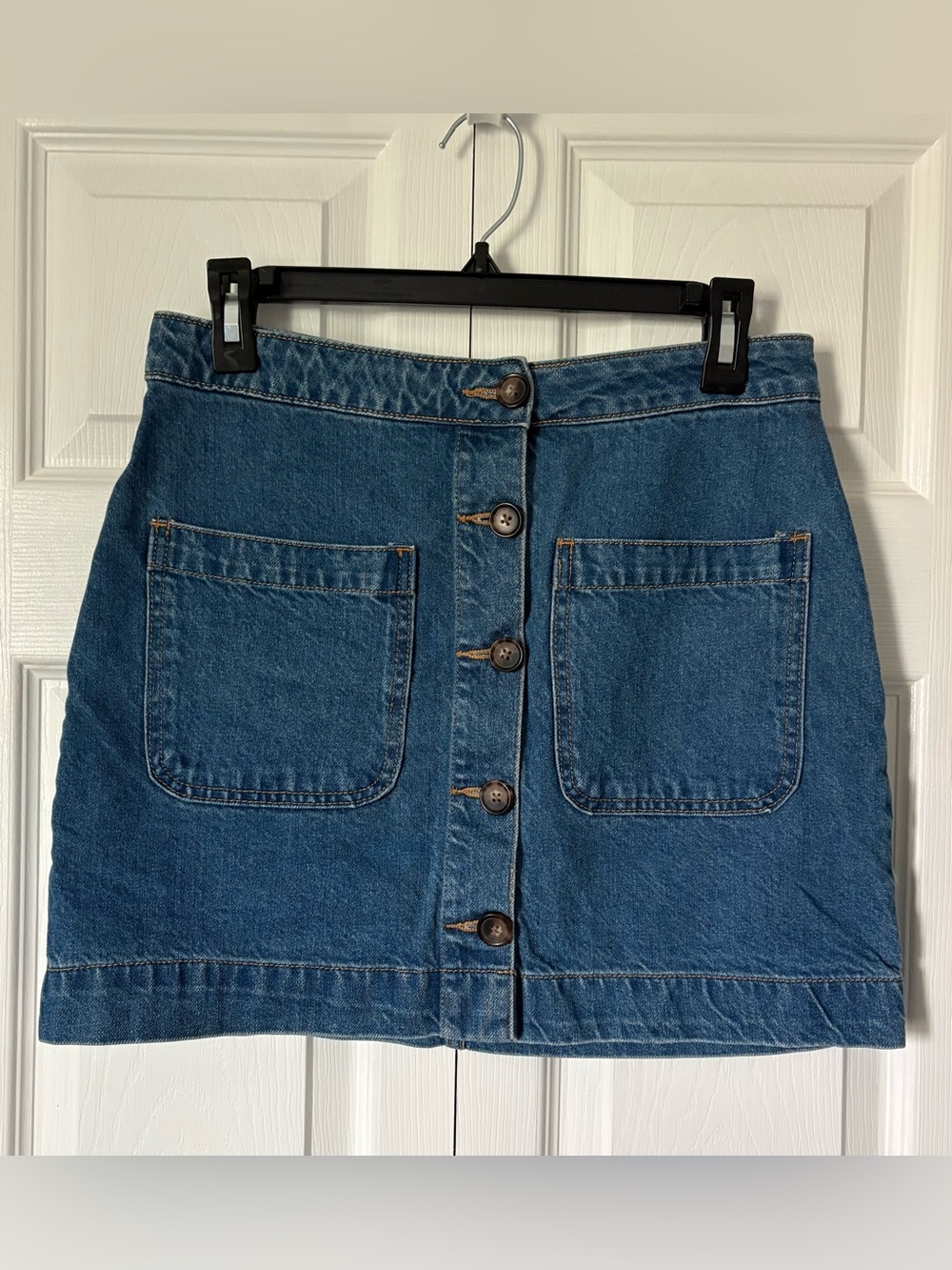 Free People Button Front Denim Skirt